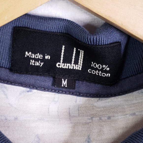 Vtg Dunhill Seashell Print Polo Shirt Sz Medium - Picture 8 of 9